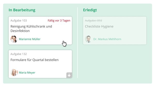 Screenshot des Aufgabenmanagements in DocSuite